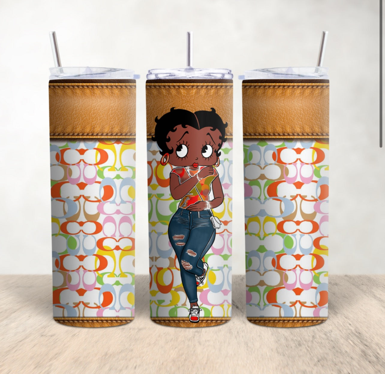 Black Betty tumbler, vintage tumbler, retro tumbler, cartoon tumbler, 1930 cartoon tumbler, boop boop tumbler