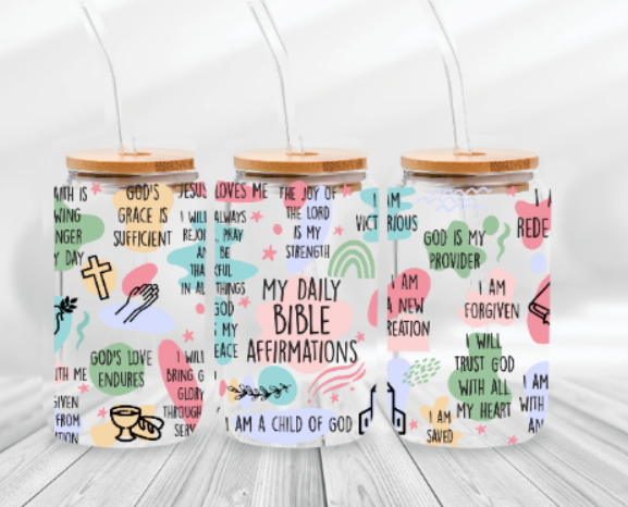 Bible Affirmation Cup, Daily Affirmation Tumbler, Daily Bible Affirmation