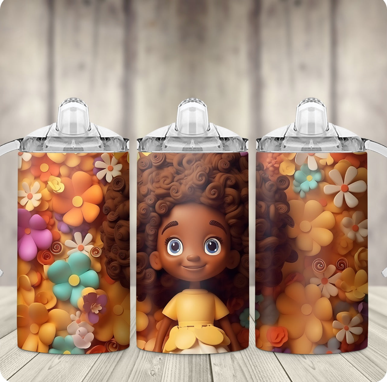 3D Flower Girl Tumbler