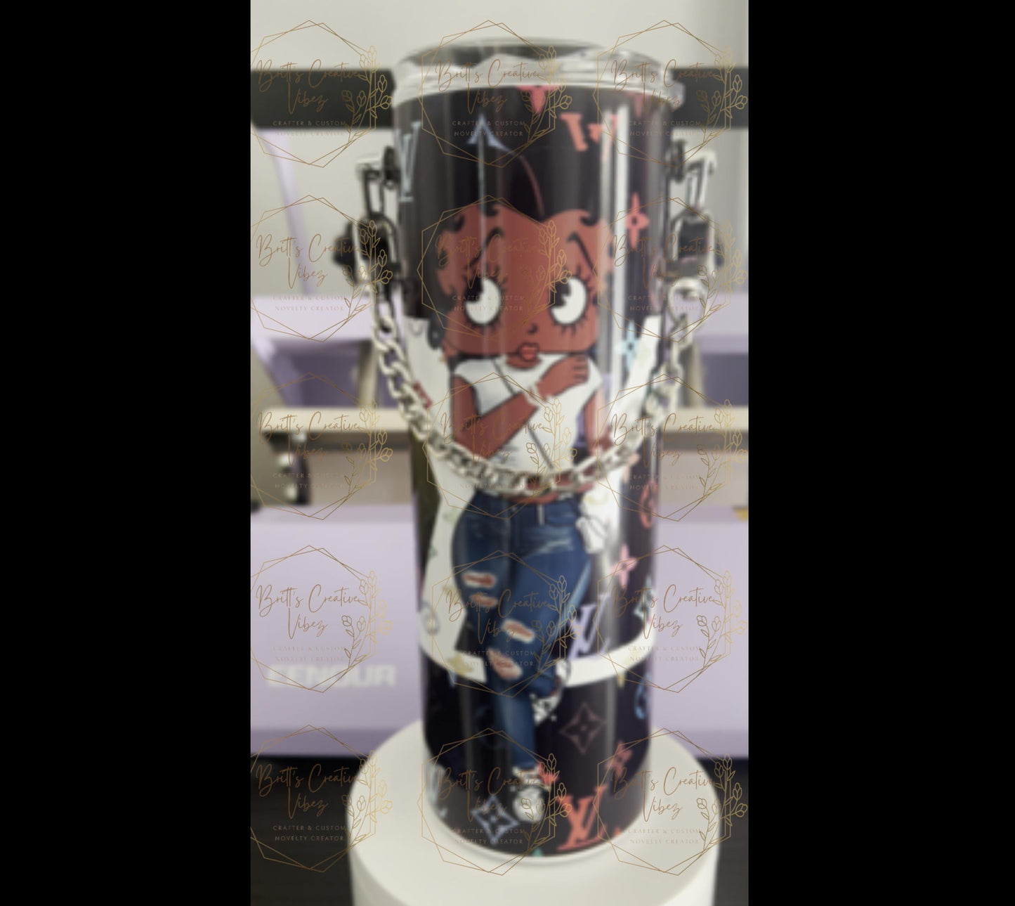 Black Betty Boop Tumbler, Designer Black Betty Boop 20 oz Cup